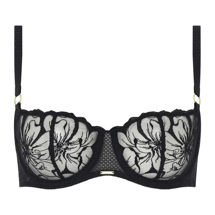 Chantelle Fleurs Half-cup balcony bra Black