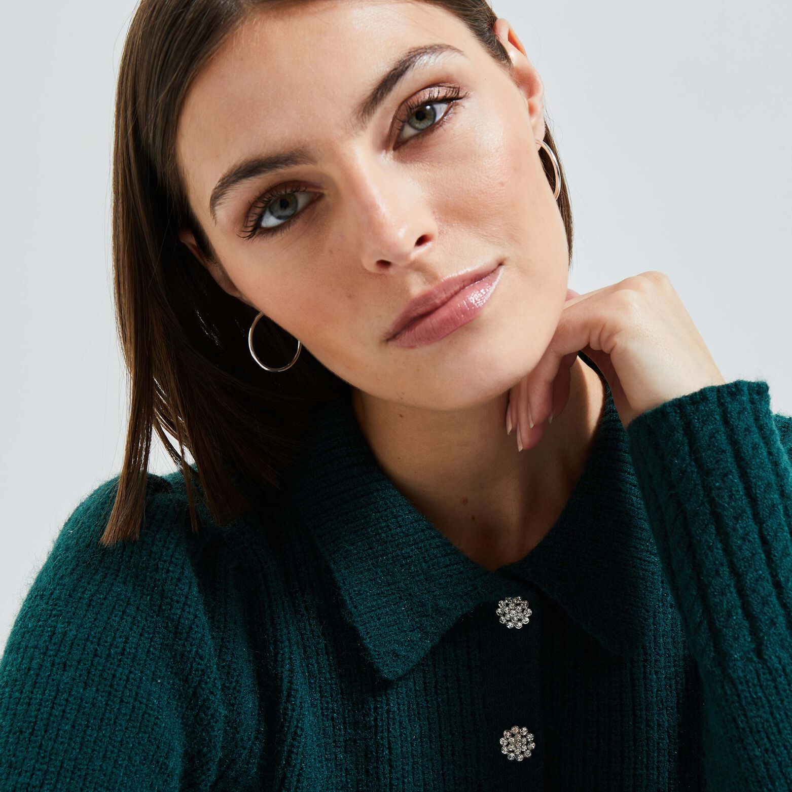 Pull col polo femme