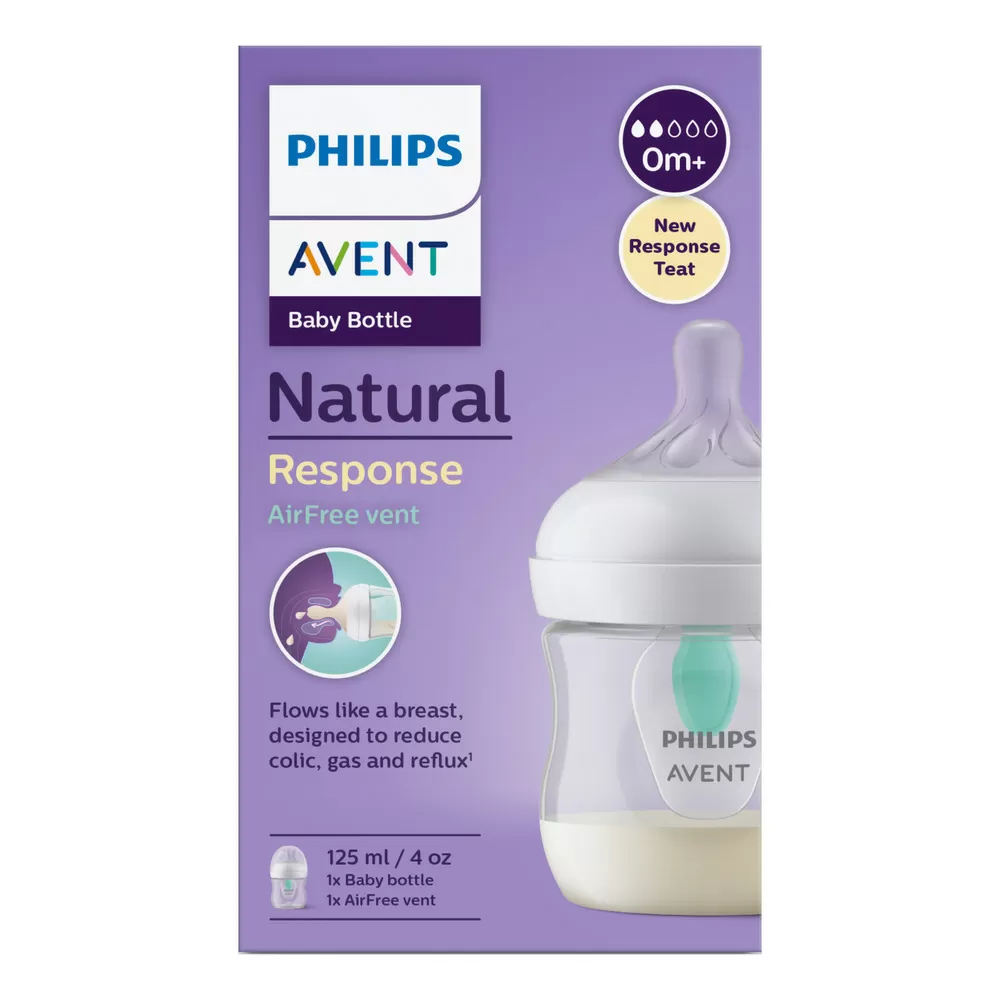 Philips Avent Natural Response AirFree Sutteflaske 0 mdr.  - 125 ml.