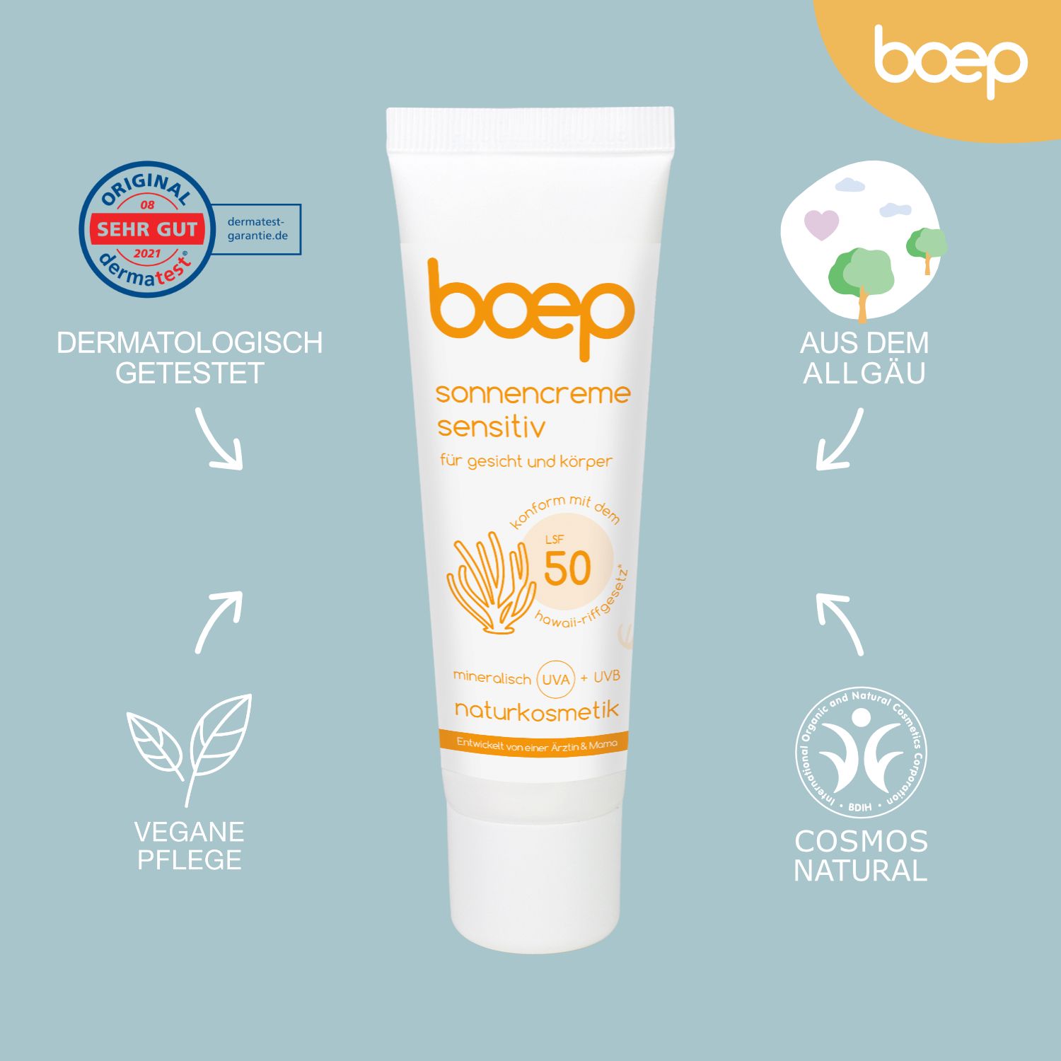 das boep Sonnencreme Sensitiv LSF 50
