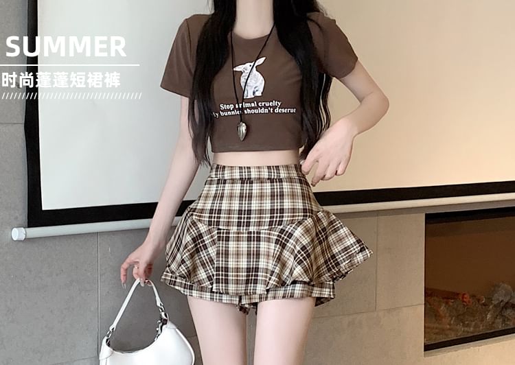 KONGER - Asymmetrische gelaagde rok met hoge taille