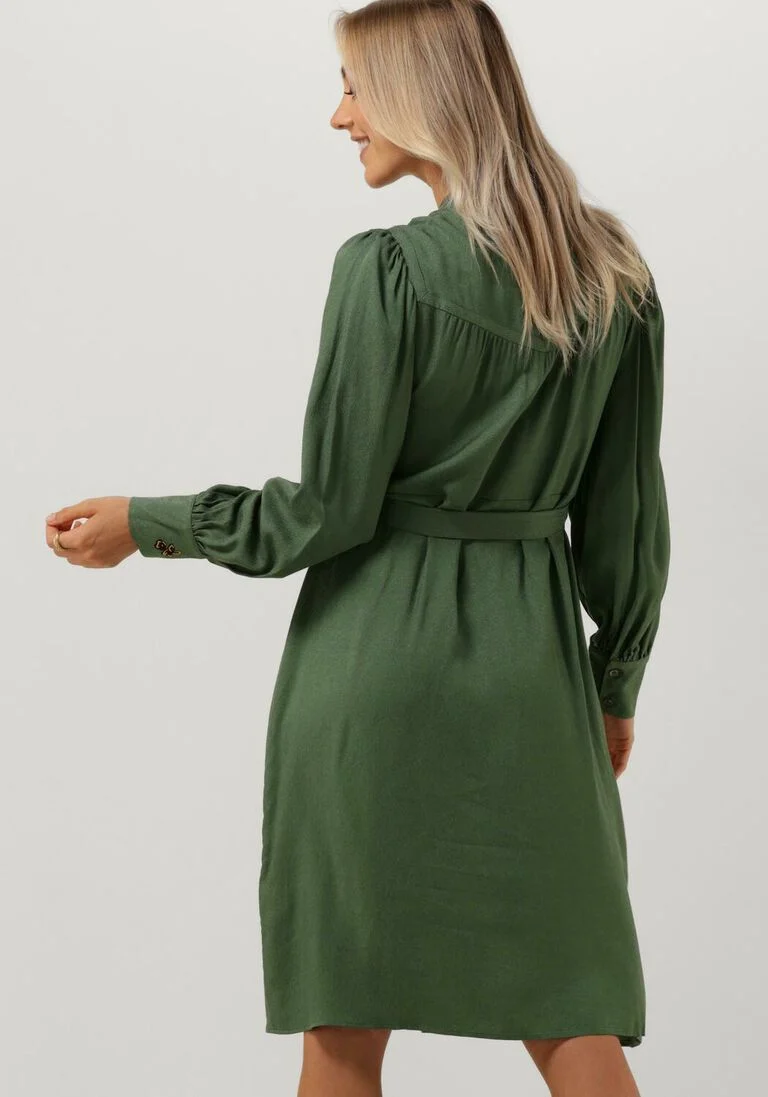 POM AMSTERDAM donkergroene pom amsterdam midi jurk mythical green
