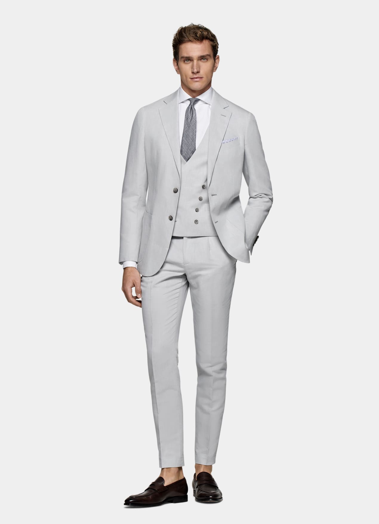 Gilet de costume gris clair