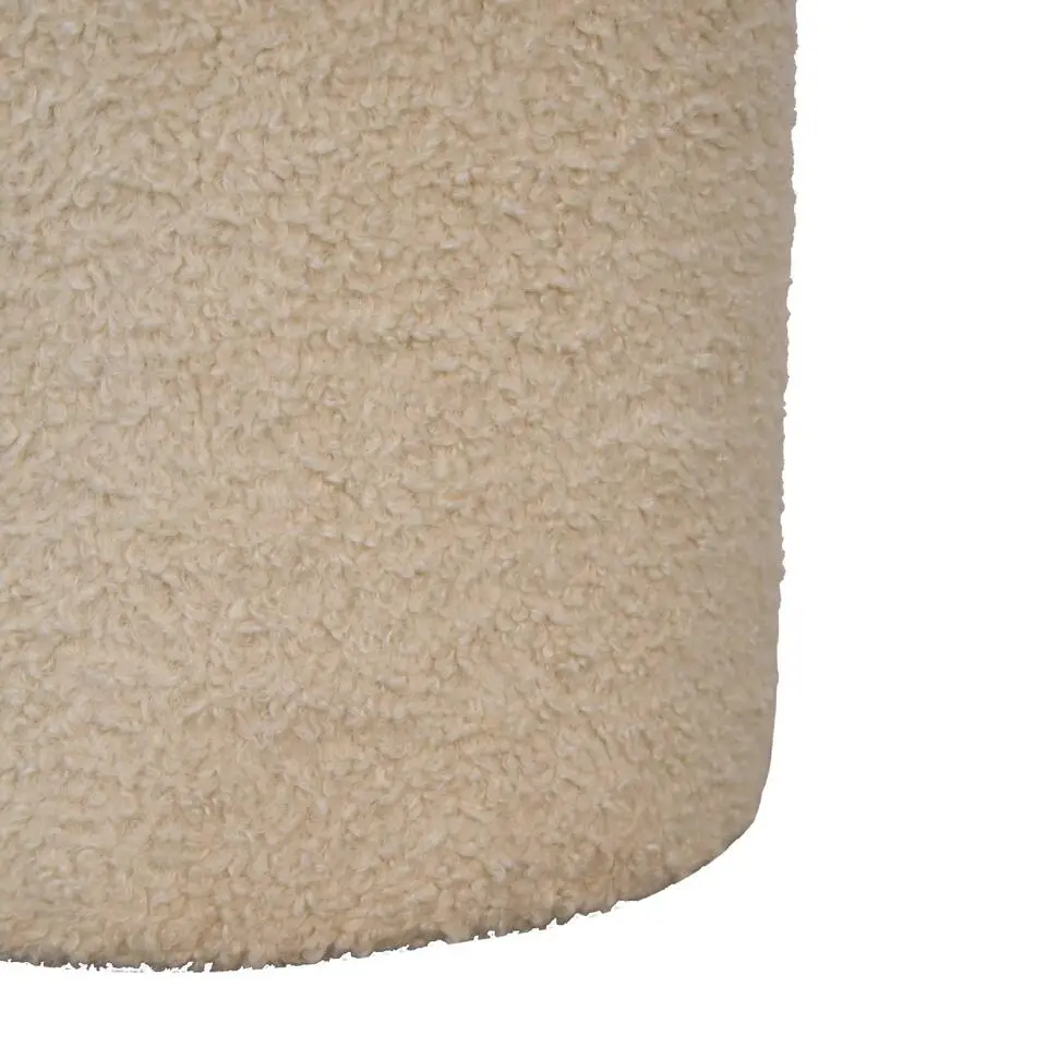 Bekleed Boucle Crème Ronde Poef