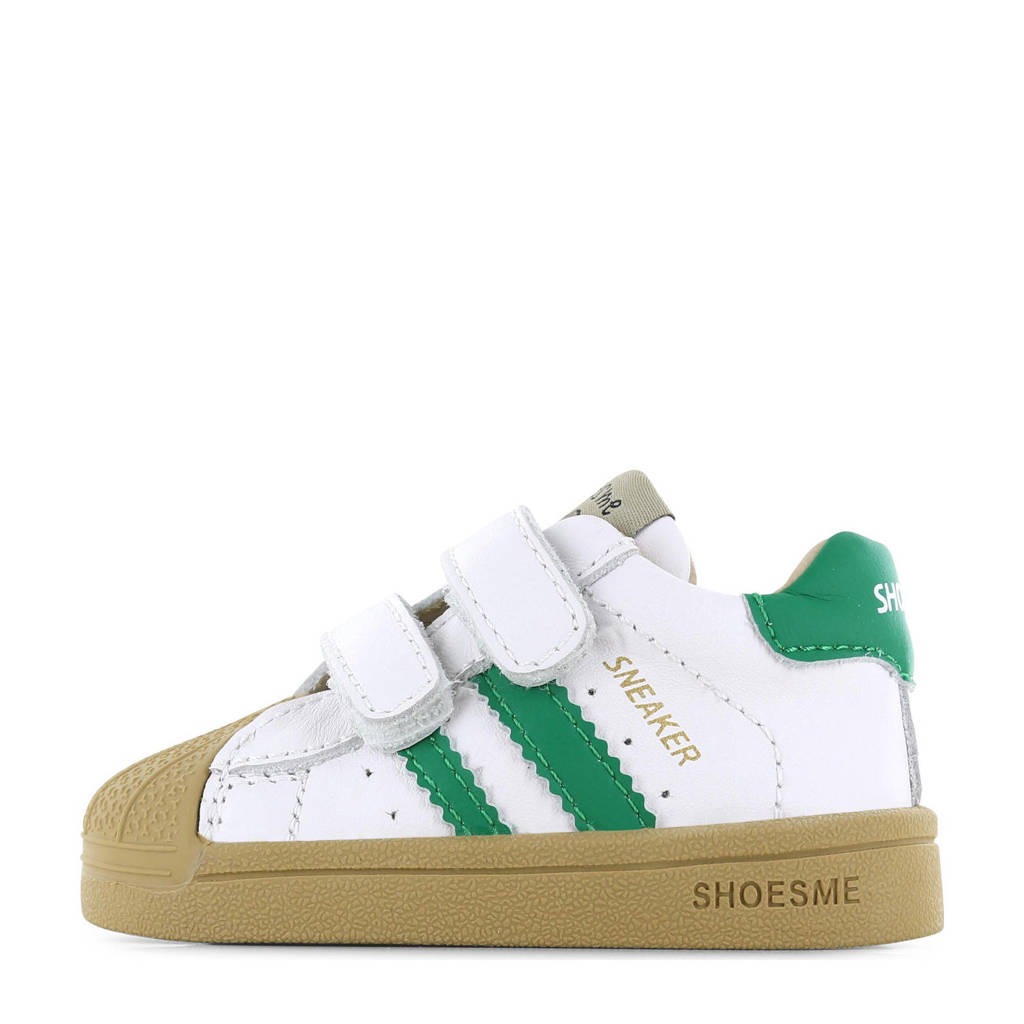 Shoesme leren sneakers wit/groen