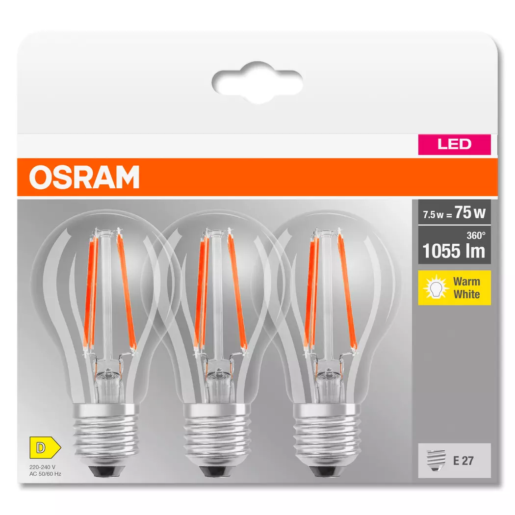 LED-Birne E27/7,5 Watt/Energie D