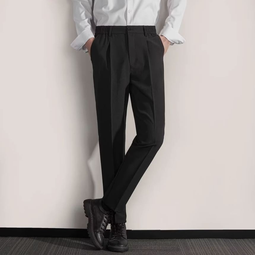 Loansk - Hoge taille effen cropped taps toelopende broek