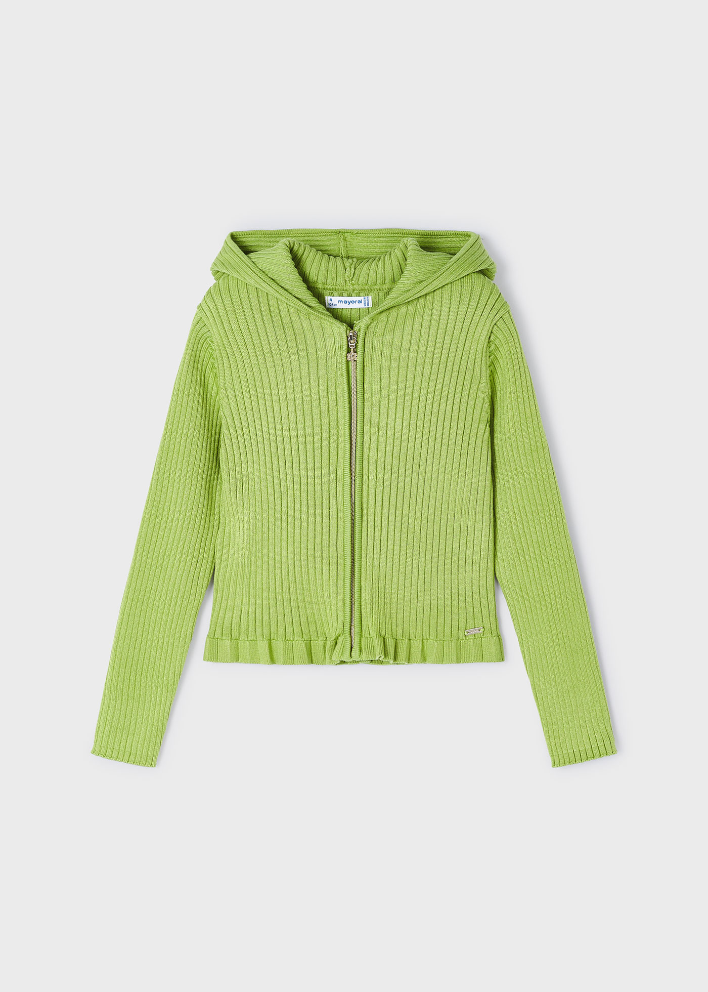 Cardigã canelado de viscose LENZING™ ECOVERO™ para meninas, branco