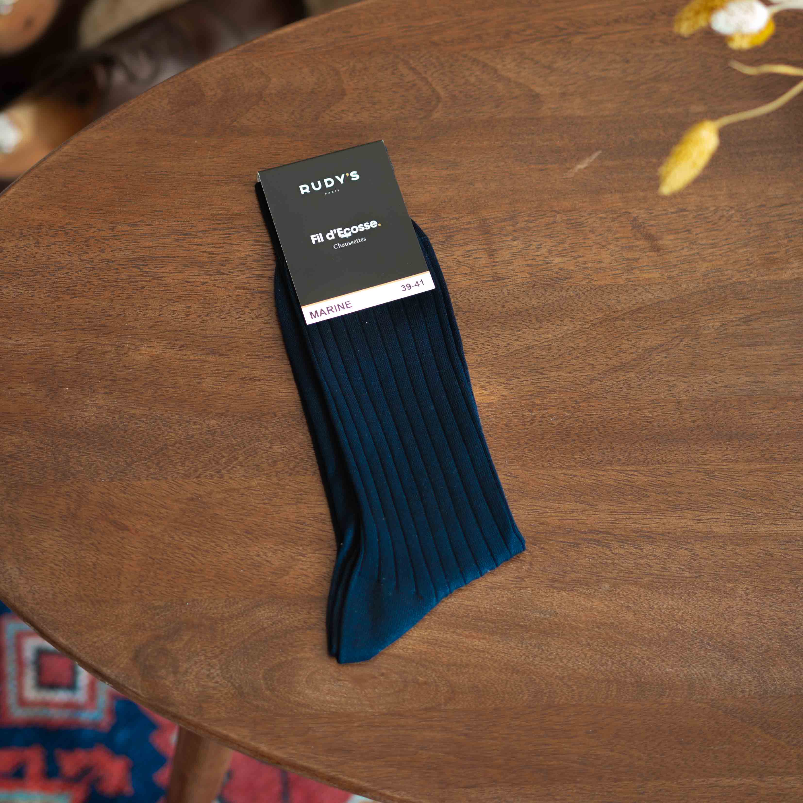 Chaussettes Fil D'Ecosse Marine-Chaussettes fil d'Ecosse