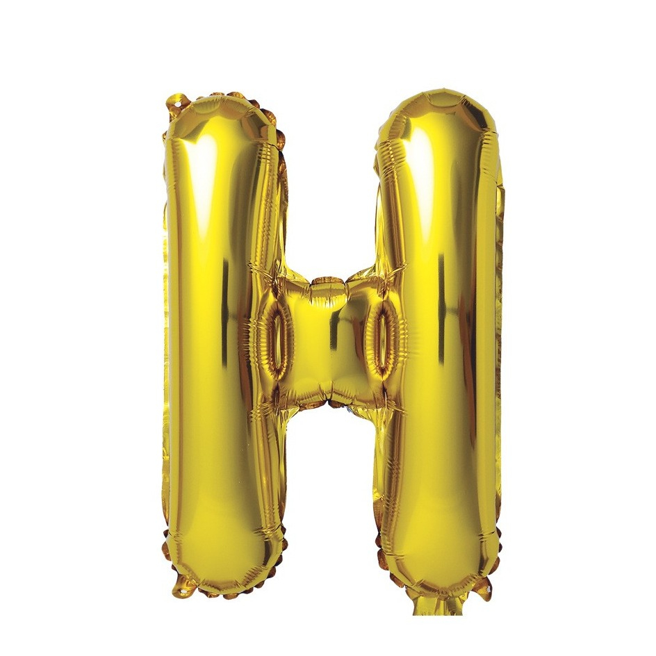 (80cm) Buchstaben Ballon Geburtstags Party Luftballon Folienballon - Buchstabe H / Gold