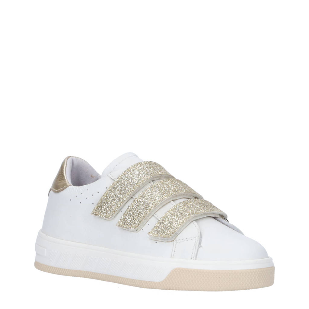 Gattino leren sneakers wit/goud glitters