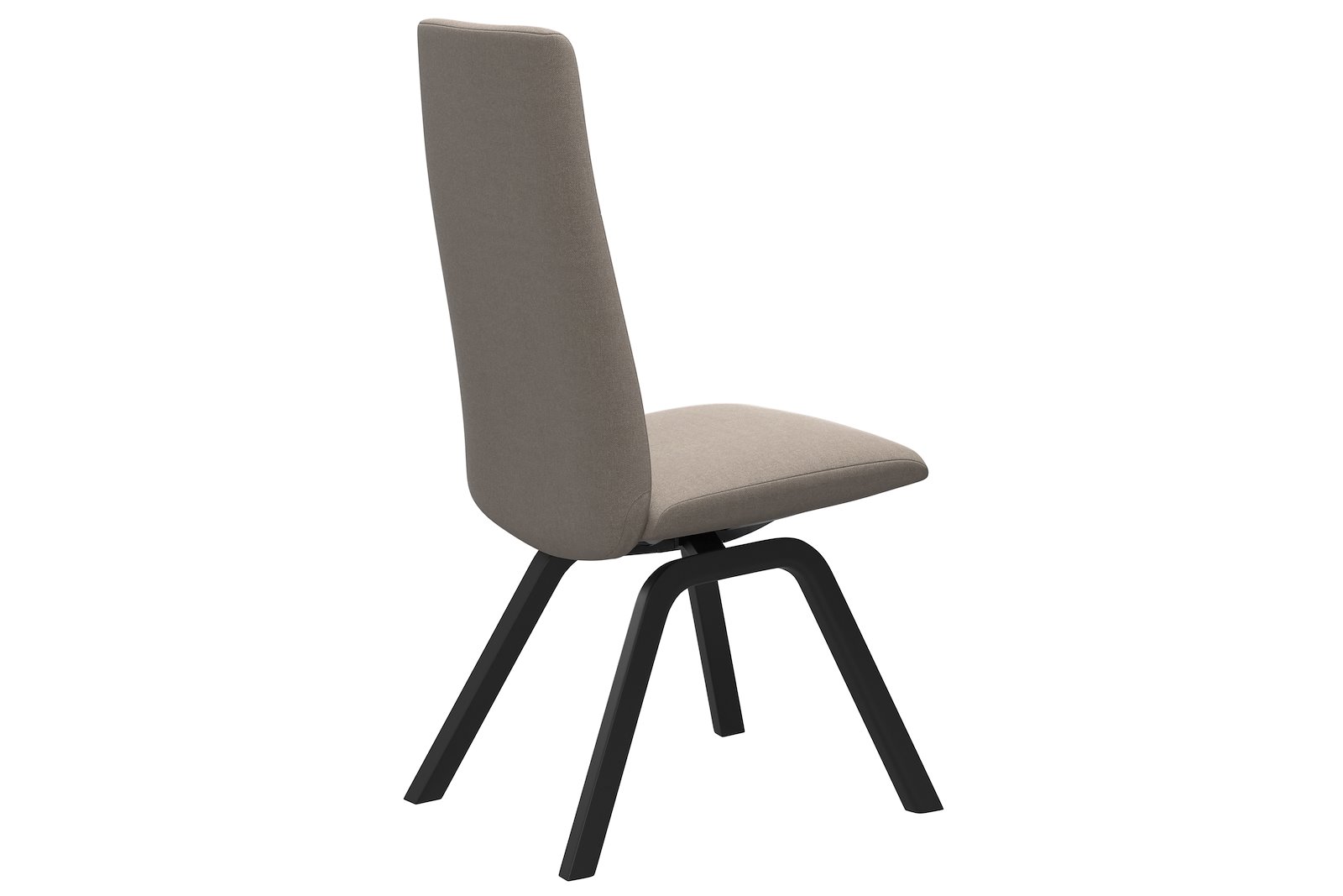 Chilli spisestol Tekstil Tulip Light Beige, medium sete med sortbeiset understell.