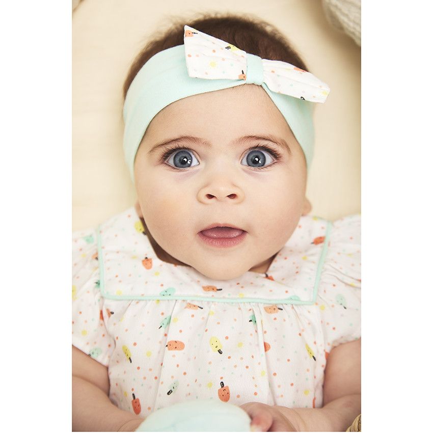 Ensemble tunique imprimé glaces et bloomer pour bébé fille - Blanc