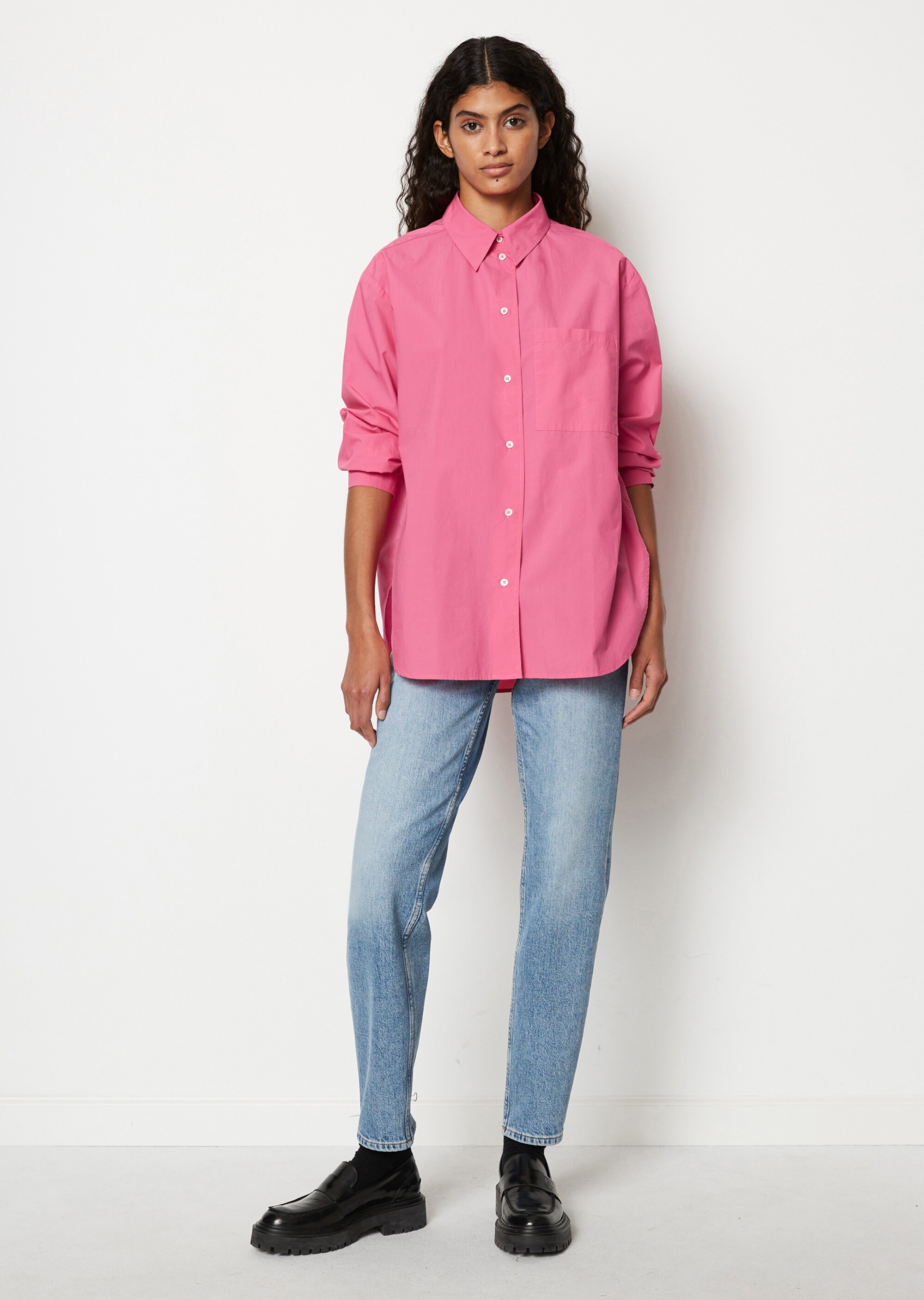 Boyfriend Hemdbluse oversize aus Organic Cotton-Popeline