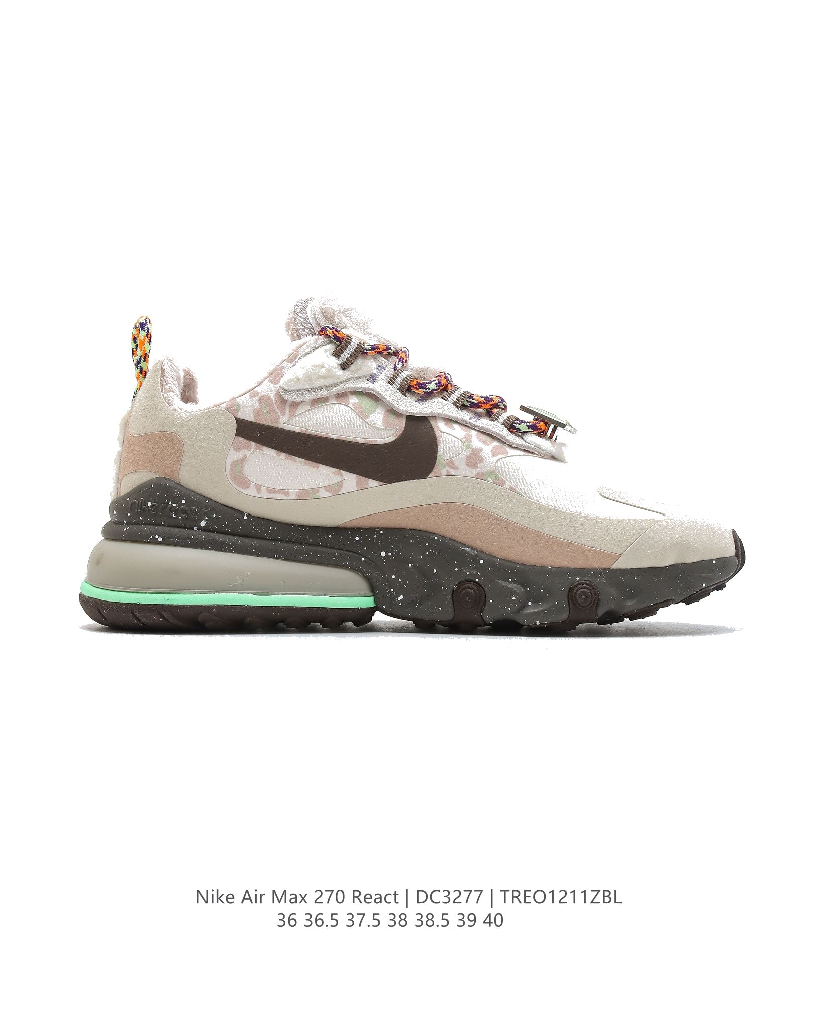 Nike Air Max 270 React SEBeige Orange Purple DC3276-101 Dames Schoenen-1