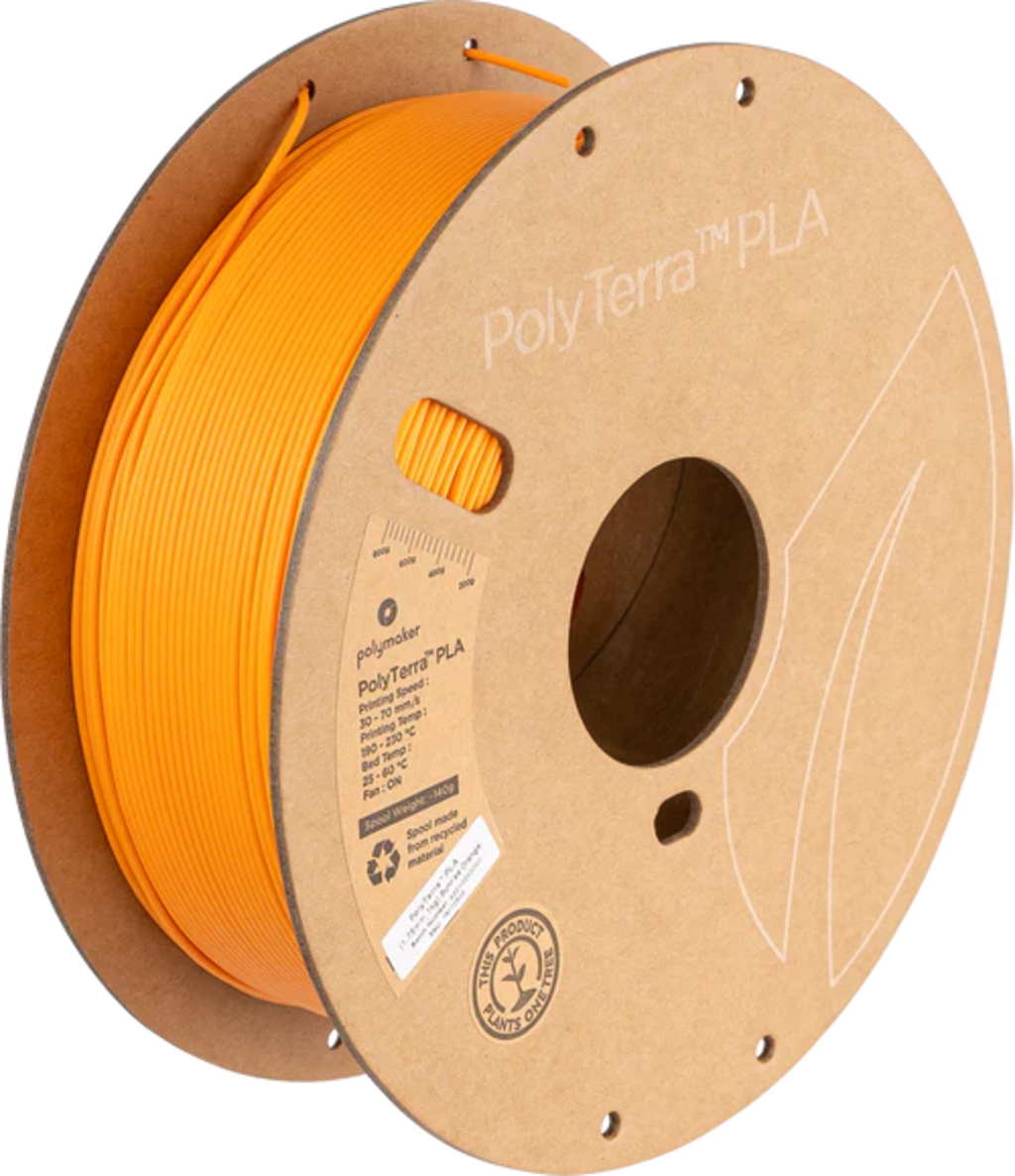 Polymaker  PolyTerra PLA Sunrise Orange, 1,75 mm / 1000 g    Filament mit reduziertem Kunststoffgehalt