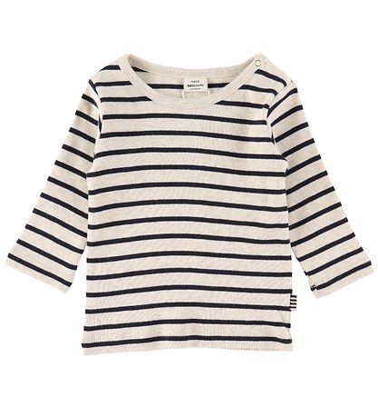 Mads N?rgaard Bluse - Tobinino - Navy/Nature Melange