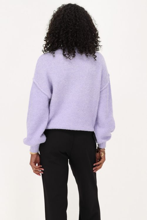Lila oversized trui met ballon mouwen