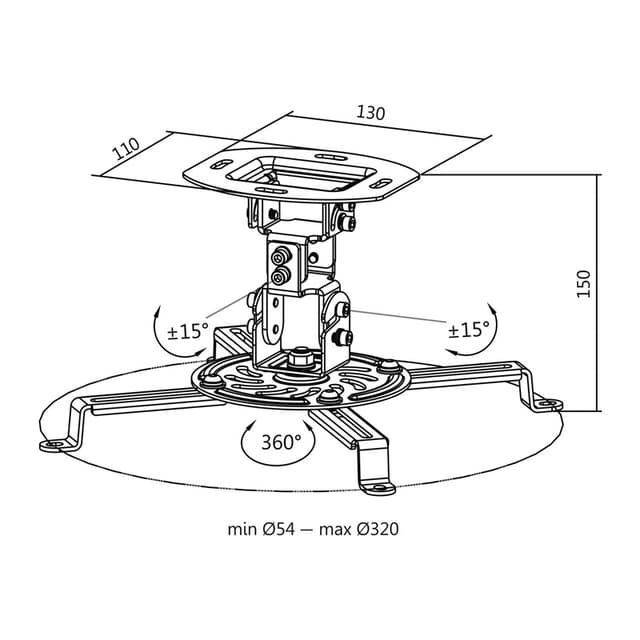 LogiLink Projektorfäste Universal 150mm