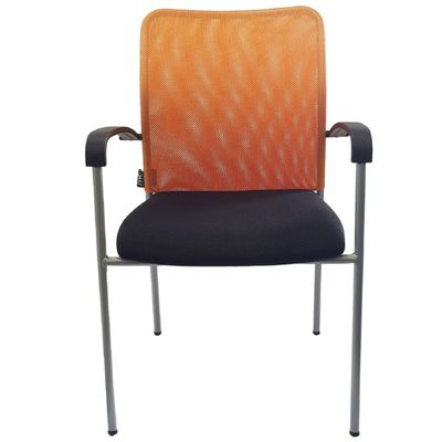Chaise JULIA - avec accoudoirs - assise noire et dossier orange