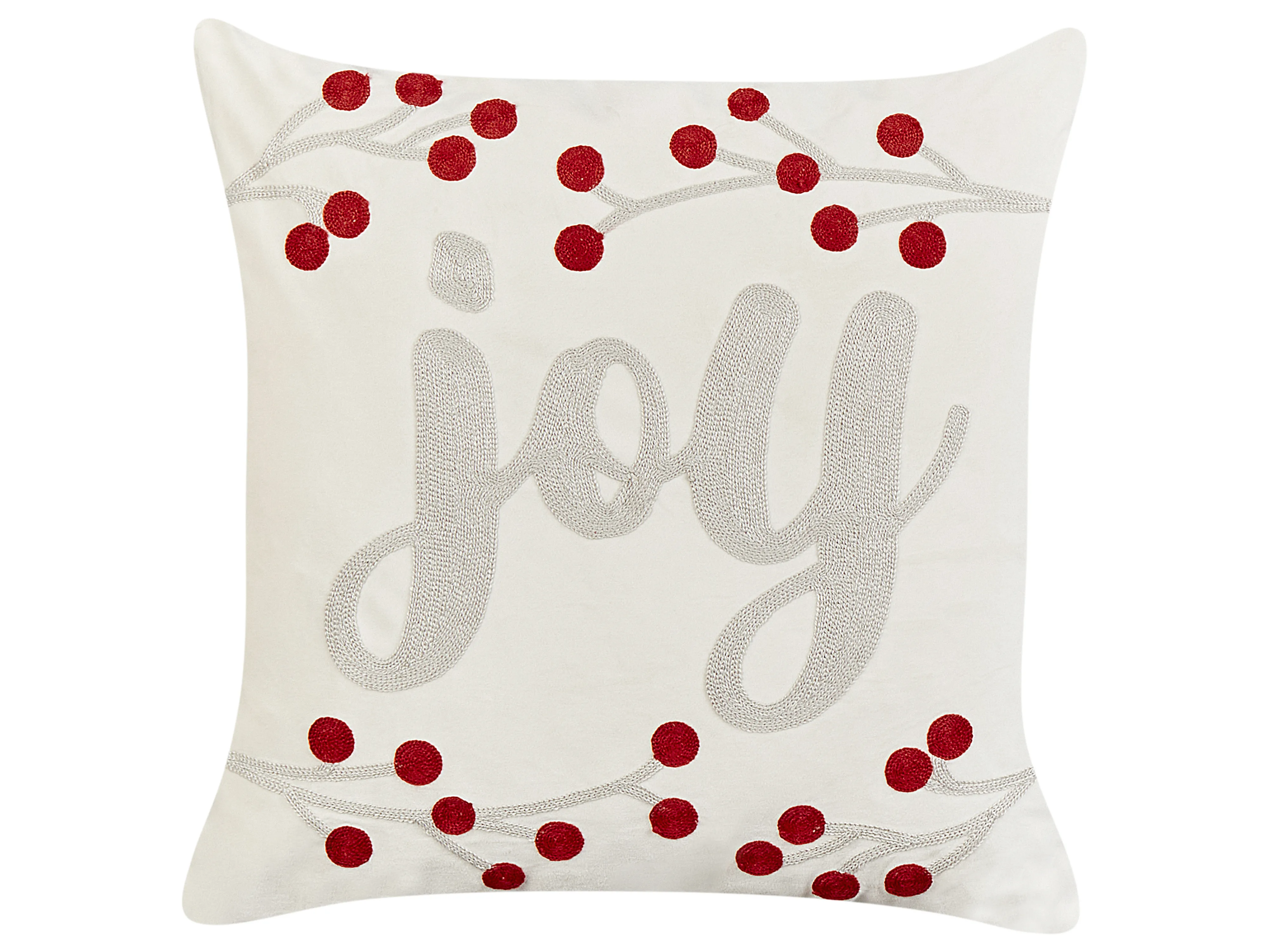 Set van 2 sierkussens PRALINE Fluweel 45 x 45 cm Wit kerstmotief
