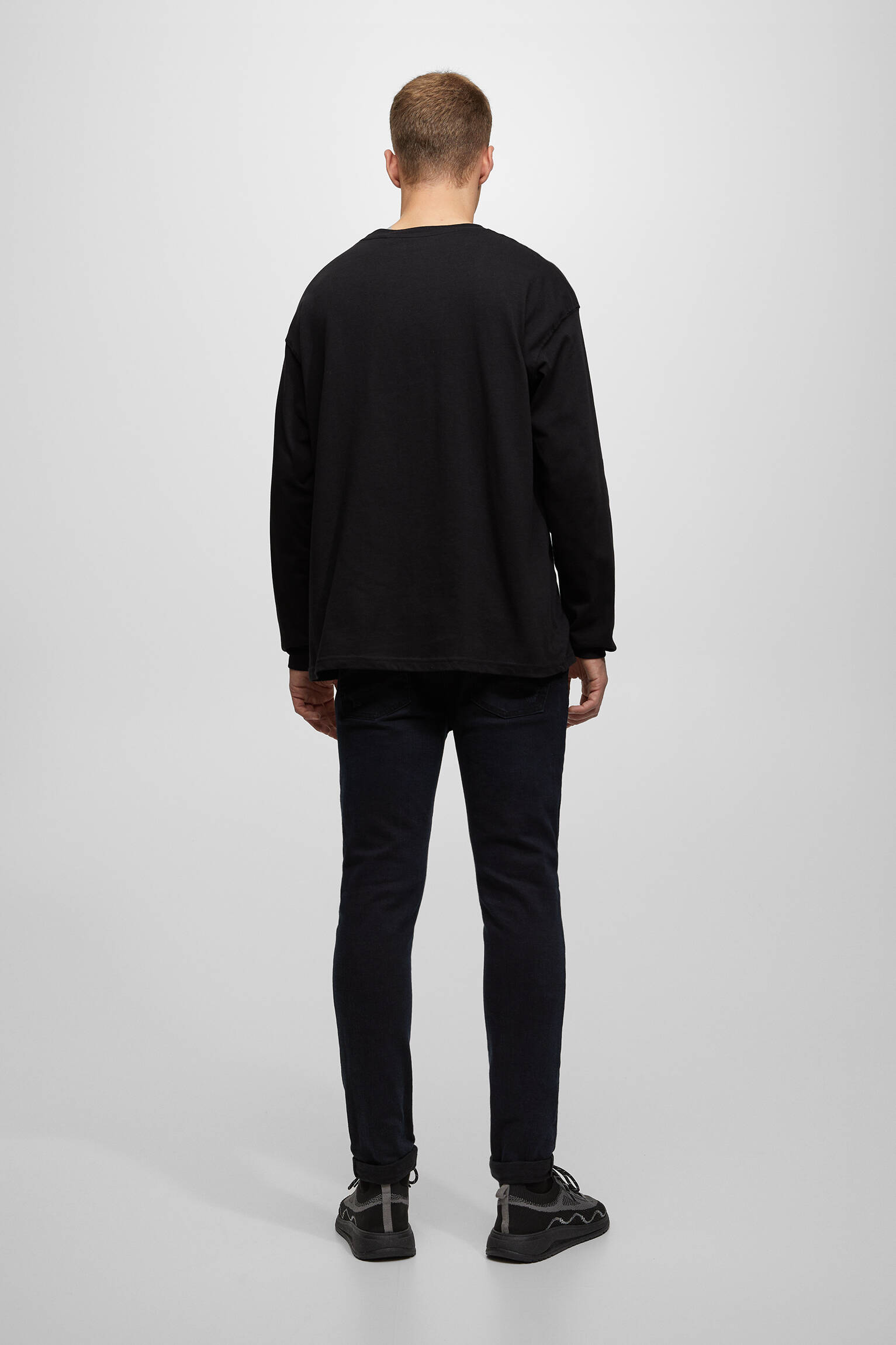 CALÇA JEANS SKINNY RASGADA - AZUL LAVANDA