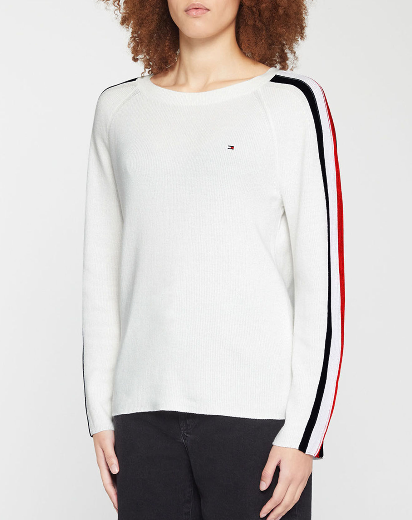 Tommy Hilfiger Pull Global Stripe écru