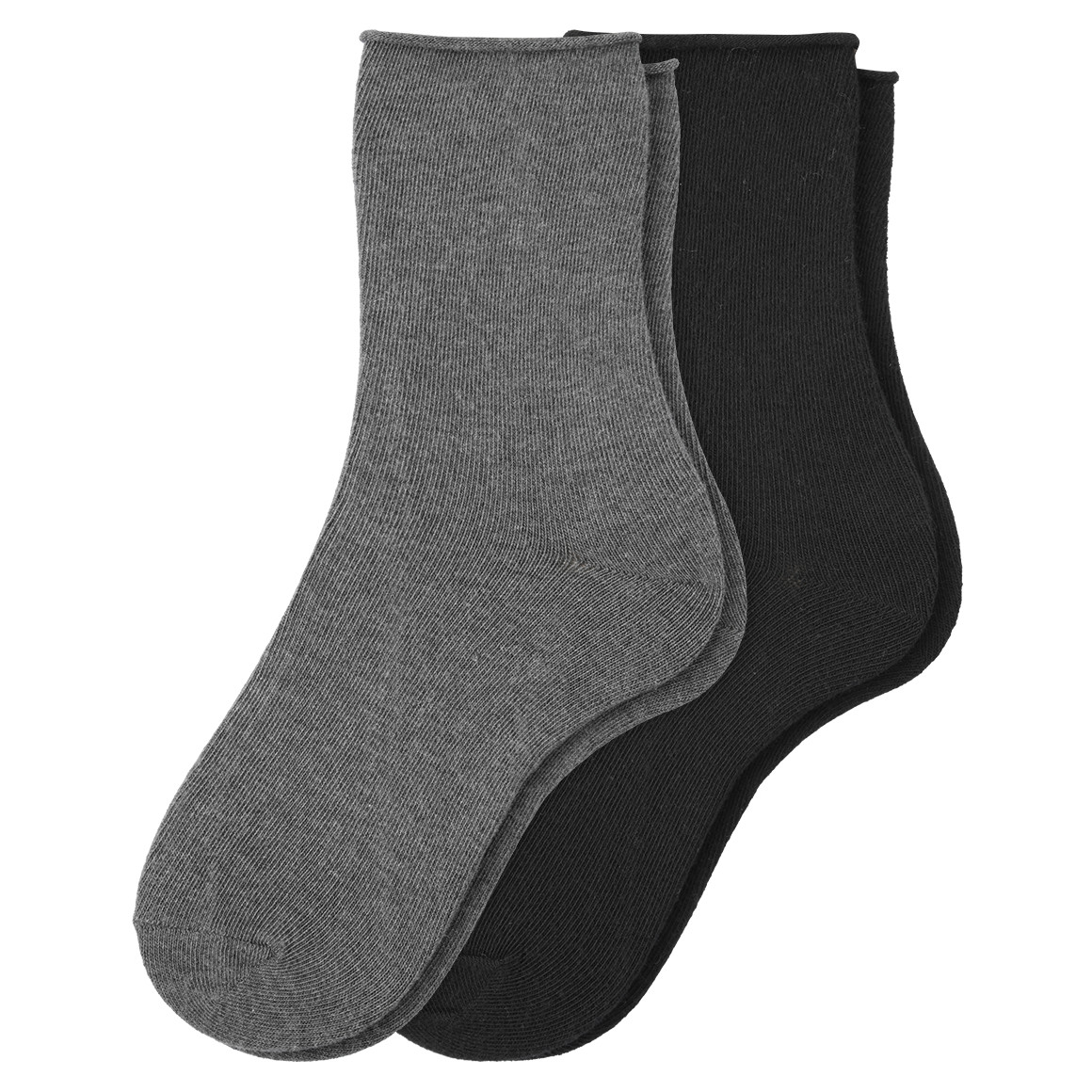 Gina Benotti 2 Paar Damen Socken mit Kaschmir schwarz / dunkelgrau