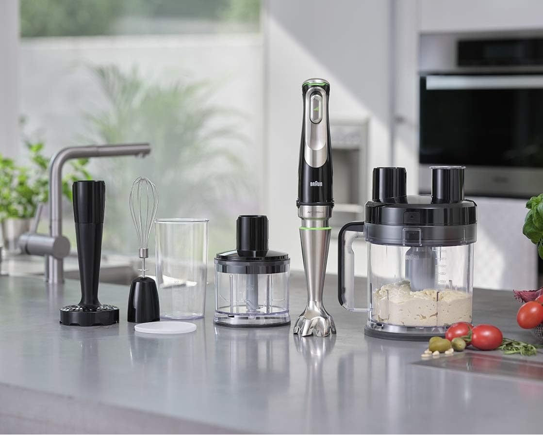 Braun MultiQuick 9 - Stabmixer mit SplashControl-Technologie, Präzise Geschwindigkeitsregelung, Active PowerDrive, 1,2L Küchenmaschine, Zerkleinerer, 600 ml Becher, 1200W, Schwarz (MQ9187XLI)