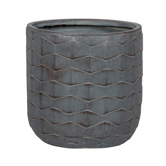 Pot Hiver D25xH25cm, gris, en fibre