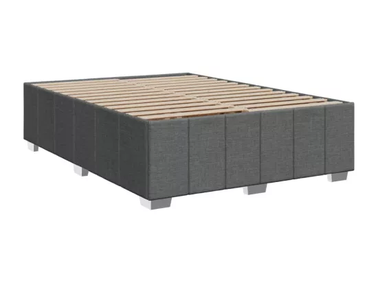 Sommier à lattes de lit avec matelas Gris foncé 160x200cm Tissu