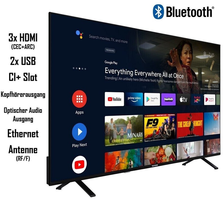 Telefunken XU55AN751S Android TV 55 Zoll Fernseher (4K UHD Smart TV, HDR Dolby Vision, Triple-Tuner, Dolby Atmos)
