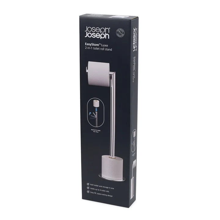 Joseph Joseph - EasyStore Luxe 2-in-1-Toilettenpapierständer, Edelstahl