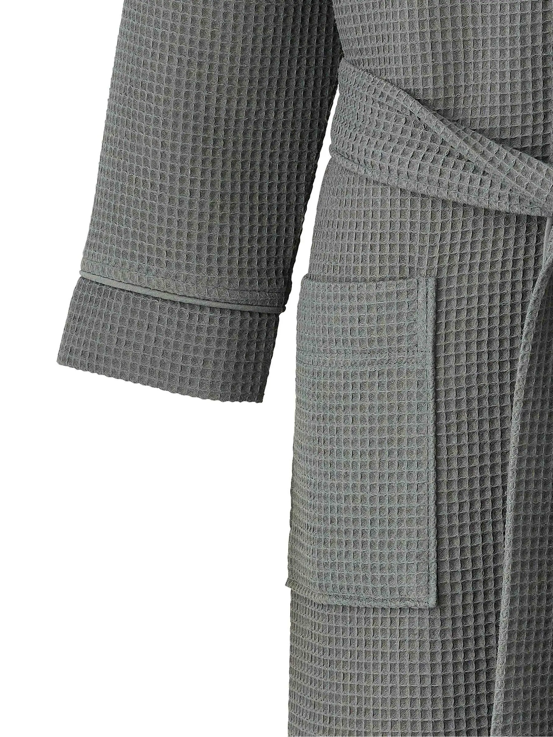 Antraciet - Savile Row Company - Katoenen kamerjas met wafeldessin