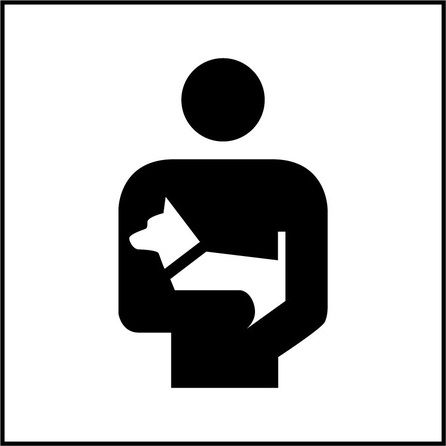 Panneau signalétique - Pictogramme Porter les chiens - Gravoply