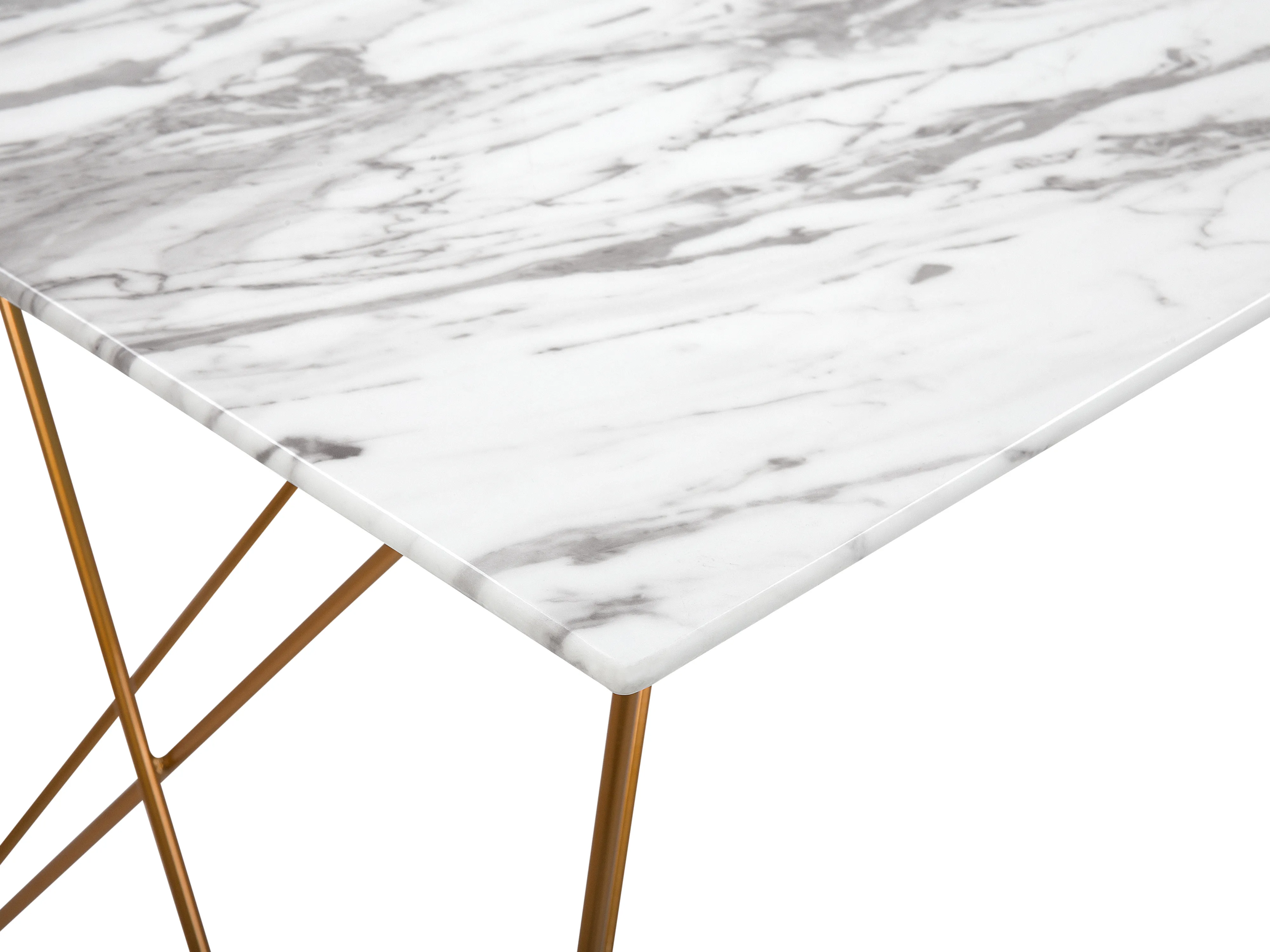 Eettafel KENTON Wit marmer 80 cm Veiligheidsglas 140 cm