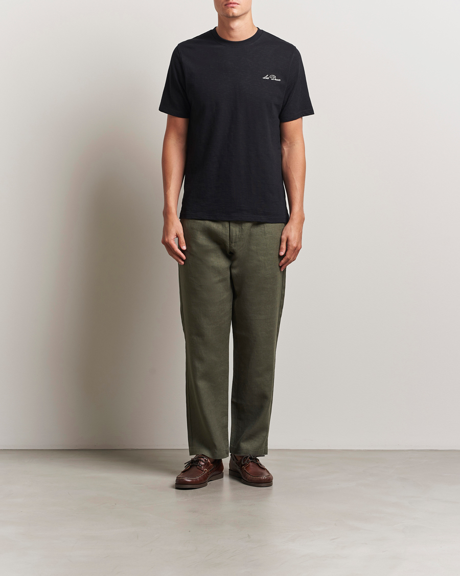 NN07 Aden Regular Fit Linen Trousers Croc Green
