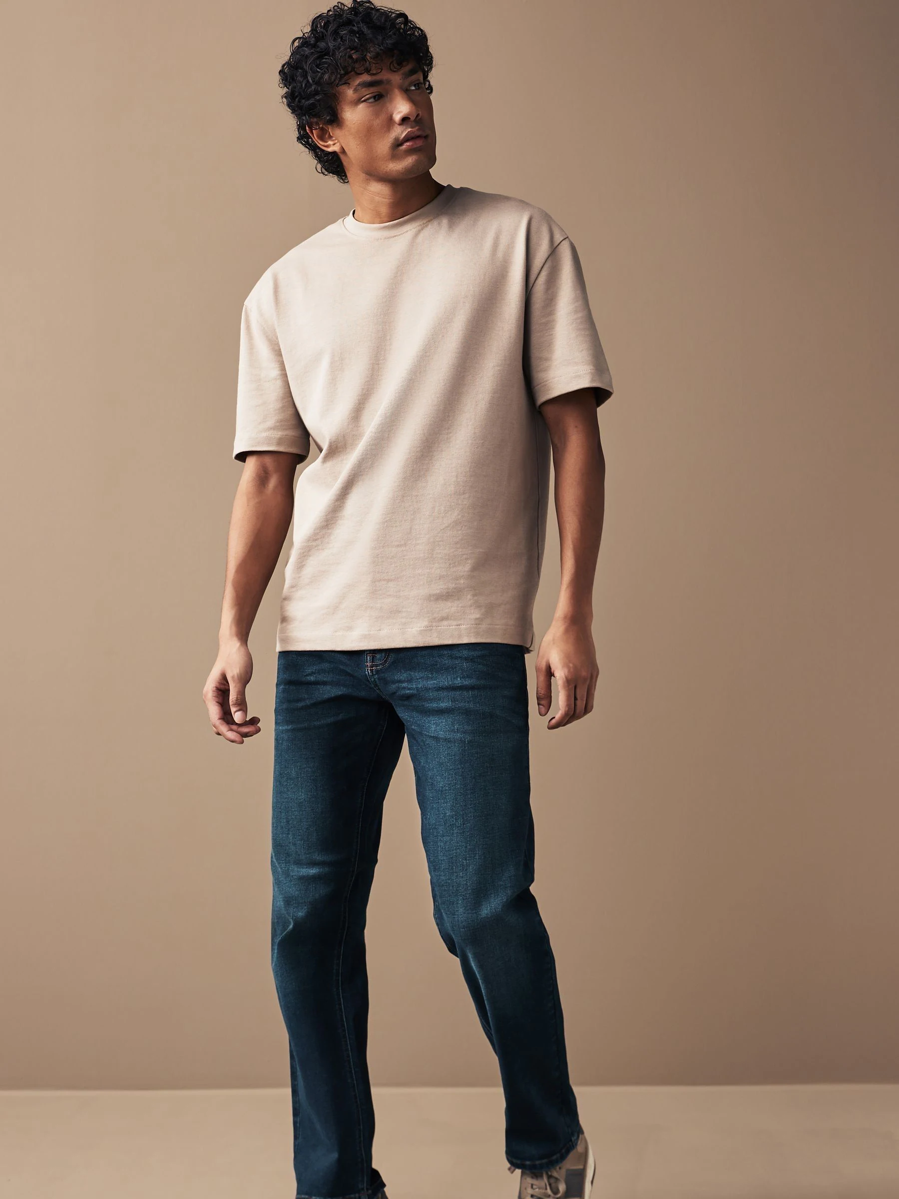 Medium-indigoblauw - Straight fit - Motionflex jeans