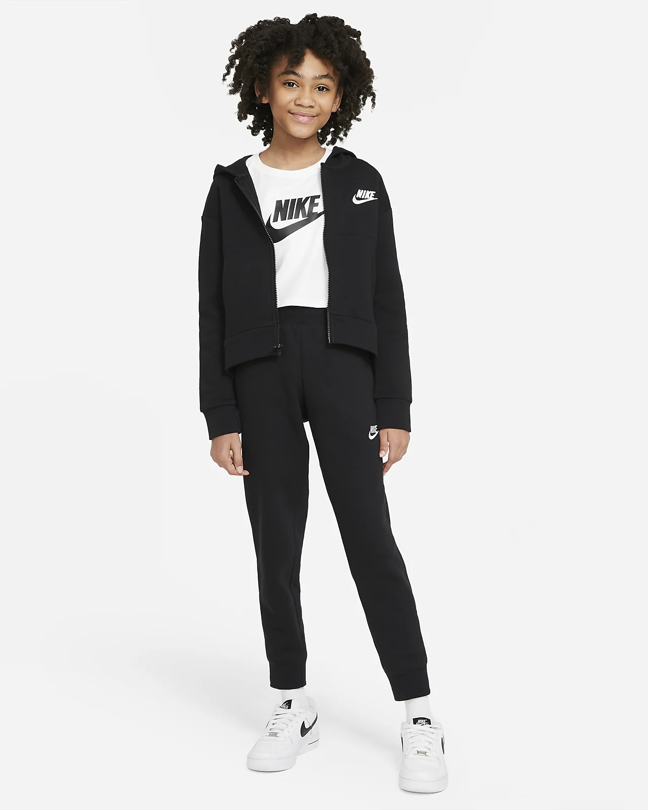 Nike NSW Club Fleece Trainingspak Girls Zwart