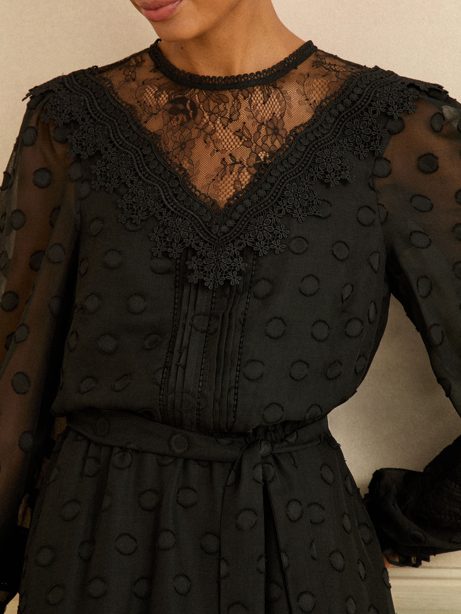 Love & Roses Spot Jacquard Mini Dress