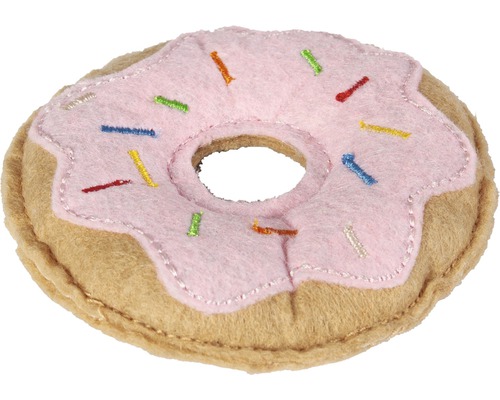 Karlie kattenspeeltje, textiel donut, 7,5 cm, roze