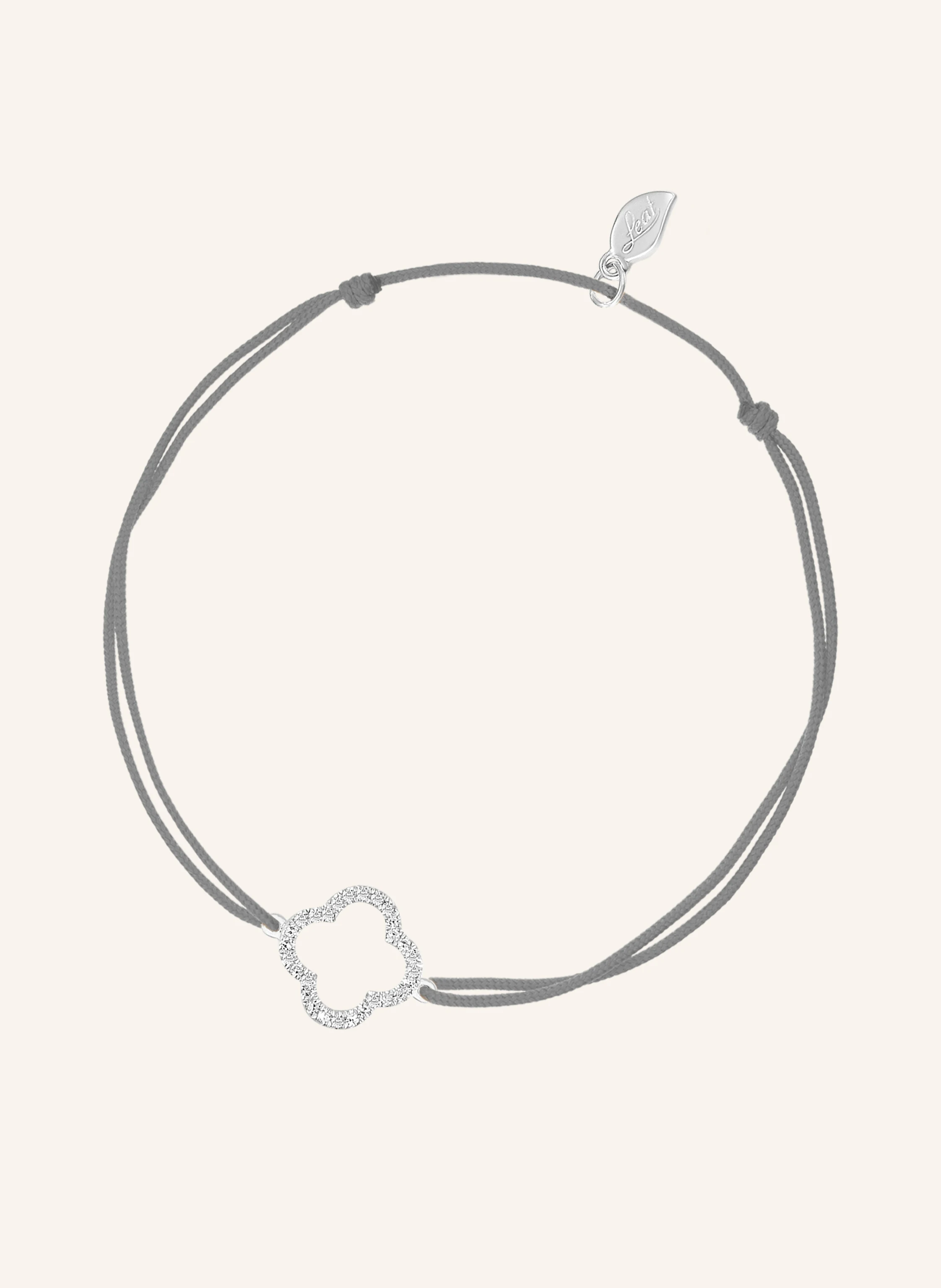 Leaf Freundschaftsarmband CLOVER aus 18 Karat Weißgold mit Diamanten