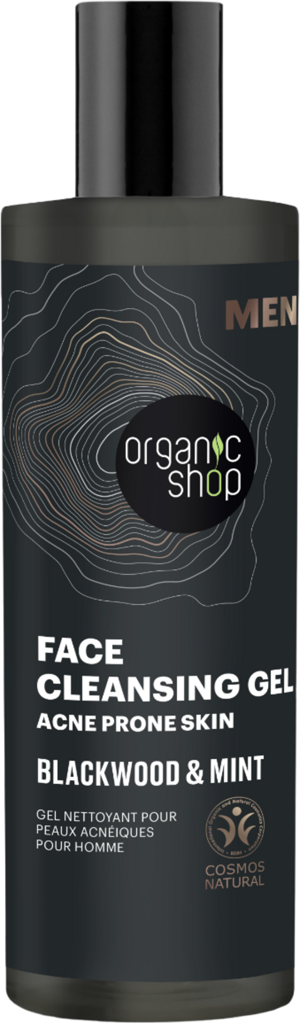 Organic Shop  MEN Face Cleansing Gel Blackwood & Mint, 200 ml