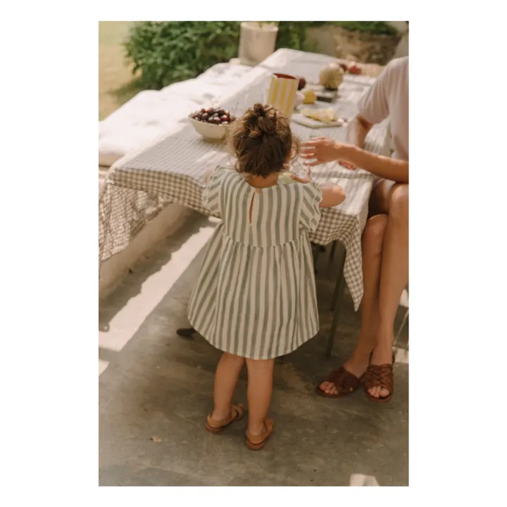 Studio Bohème Robe Cousine Rayée | Vert