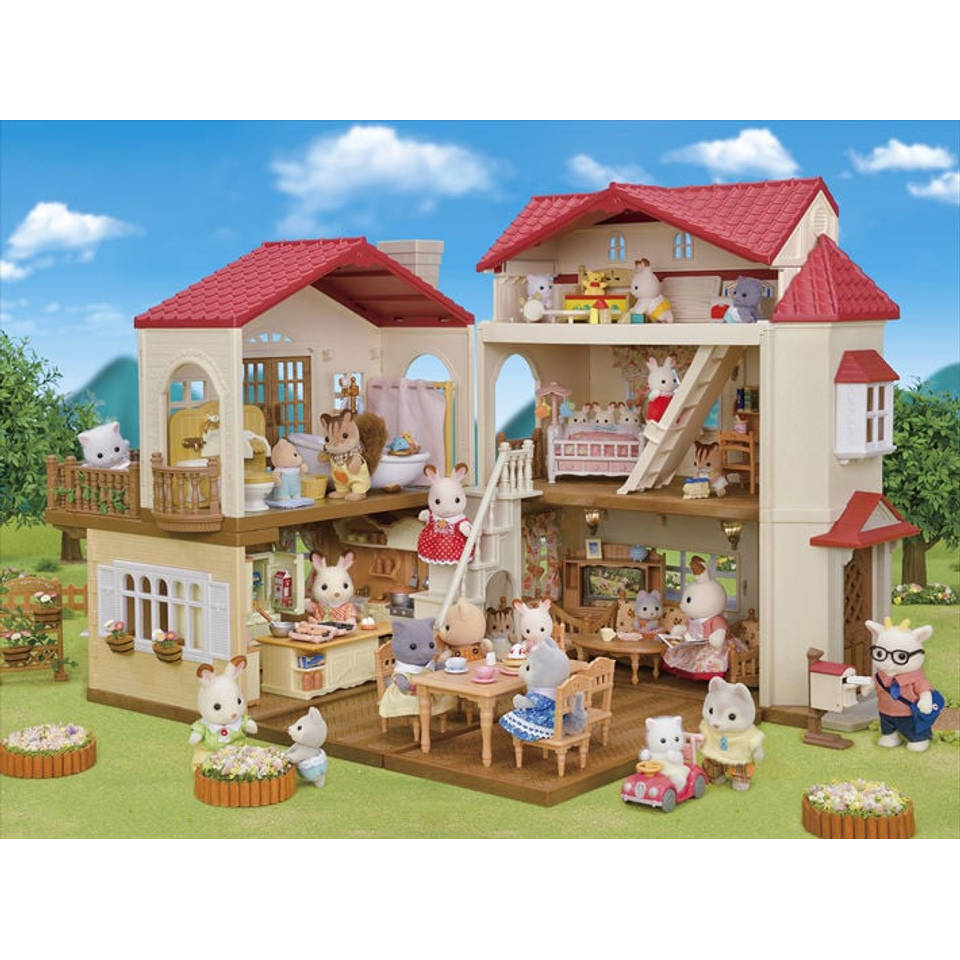 Sylvanian Families groot verlicht landhuis speelkamer 5708