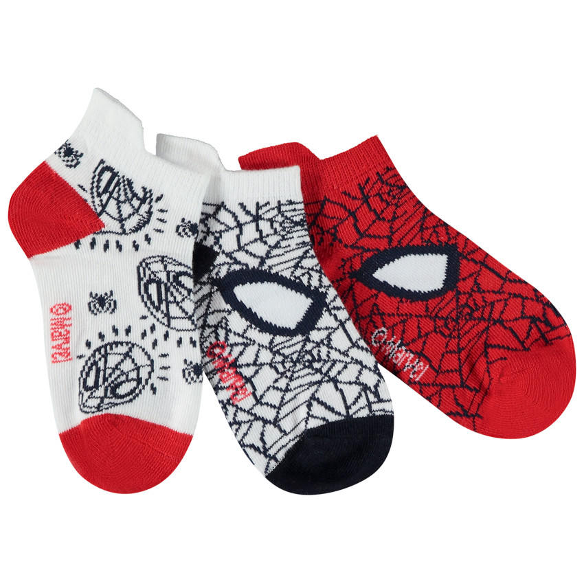Lot de 3 paires de chaussettes courtes Spider-Man Marvel pour garçon