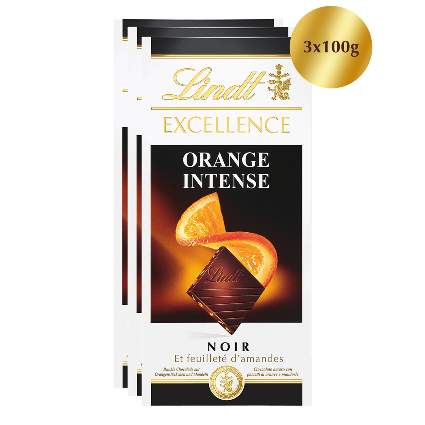 Lindt Excellence Tafelschokolade Orange Intense 3x100g