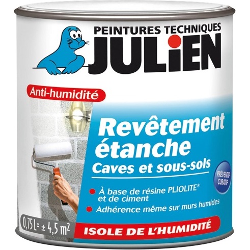 Peinture anti-humidité intérieure revêtement étanche 0.75 L blanc mat