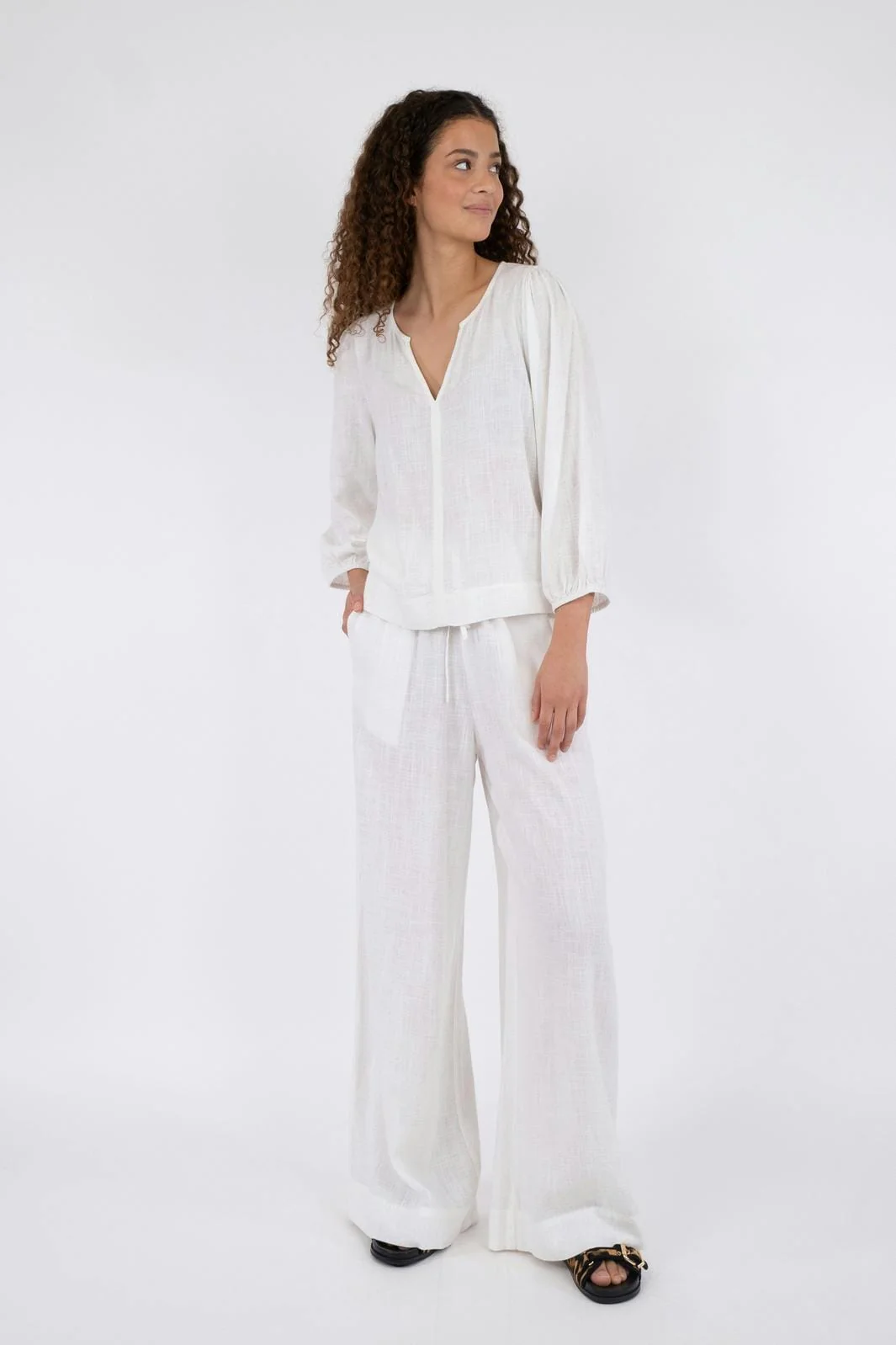 Neo Noir Lissabon Soft Linen Pants white