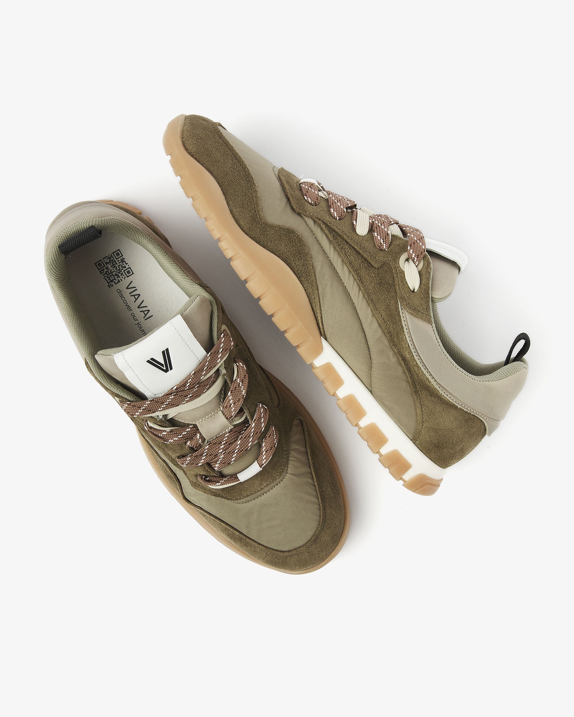 VIA VAI groene heren sneakers Frenkie Aaron